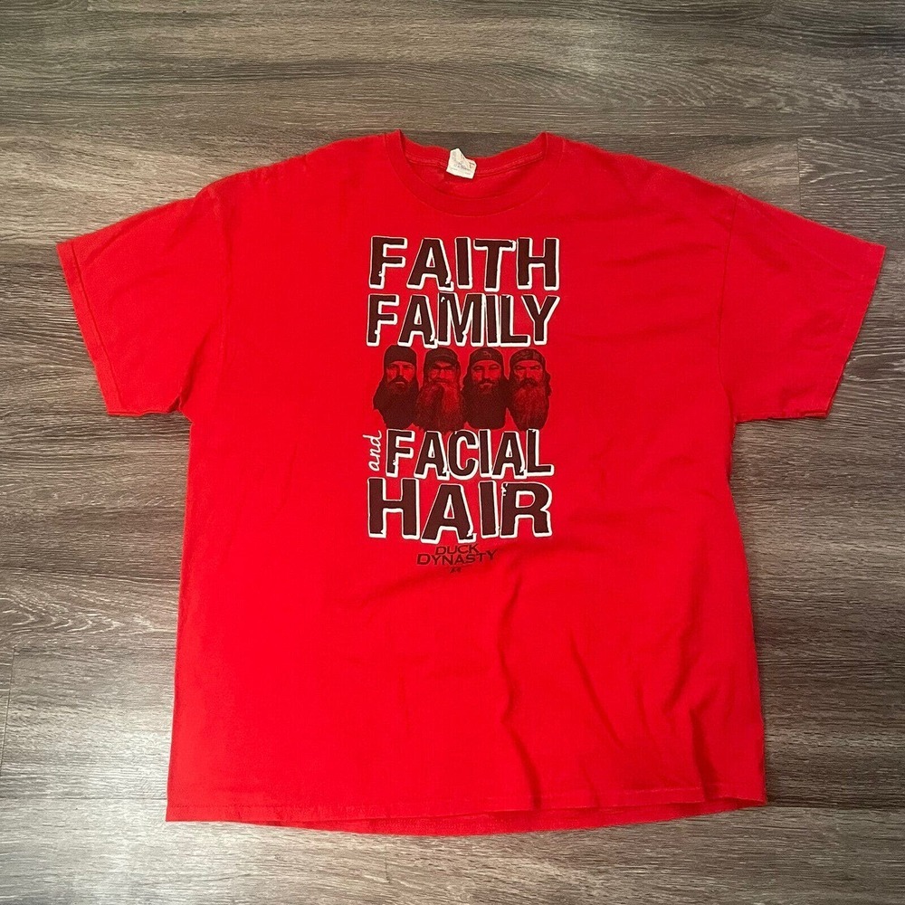 Duck Dynasty Gildan Cotton t-Shirt Faith Family Facial Hair Men's Size‎ 2XL 2013